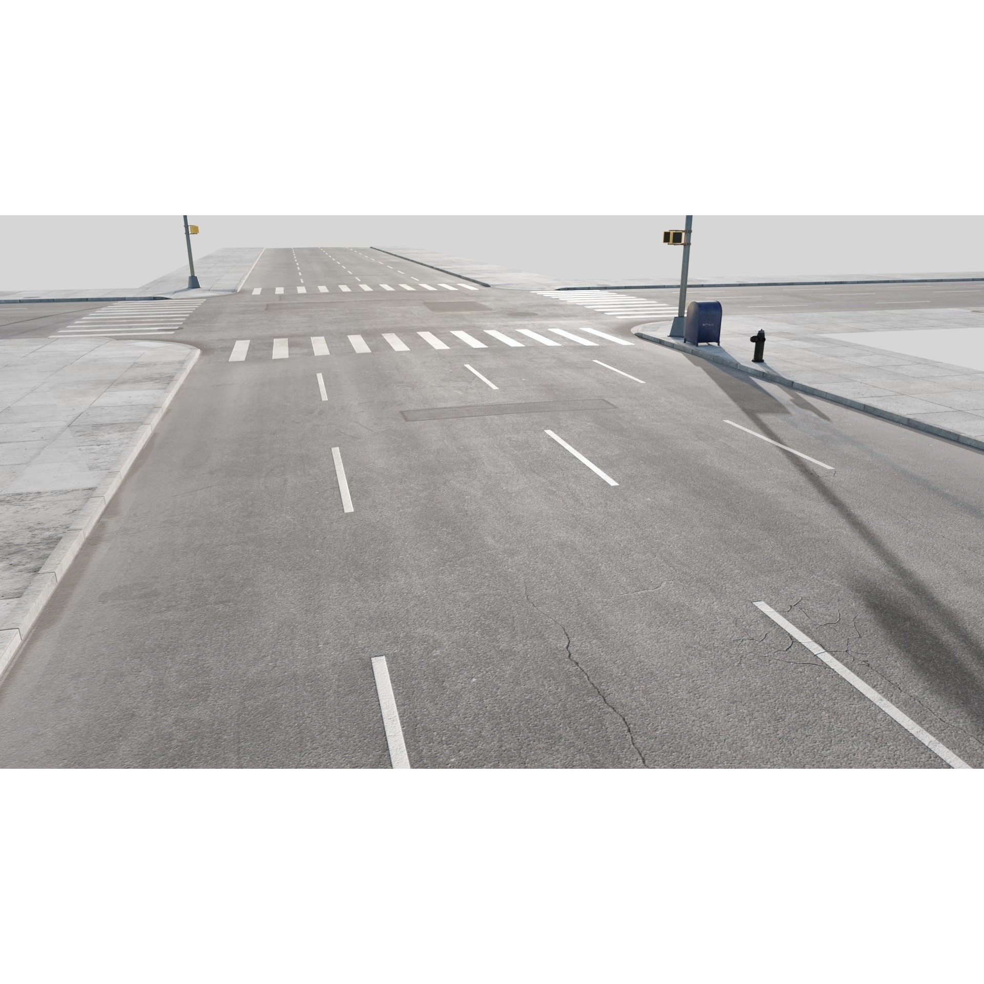 City Roads - Low-Poly Game-Ready 3D Model - View 5