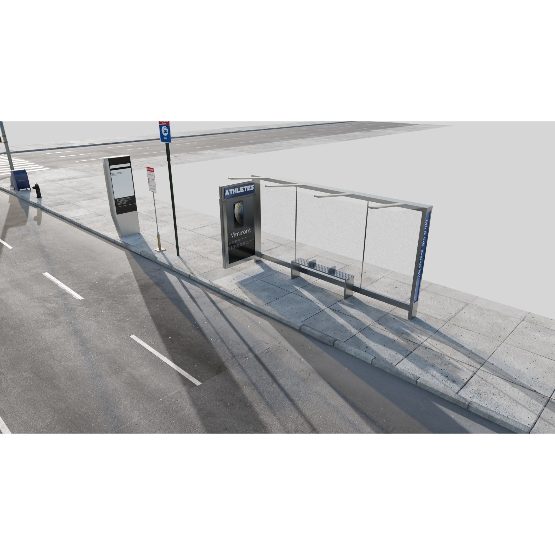 City Roads - Low-Poly Game-Ready 3D Model - View 7