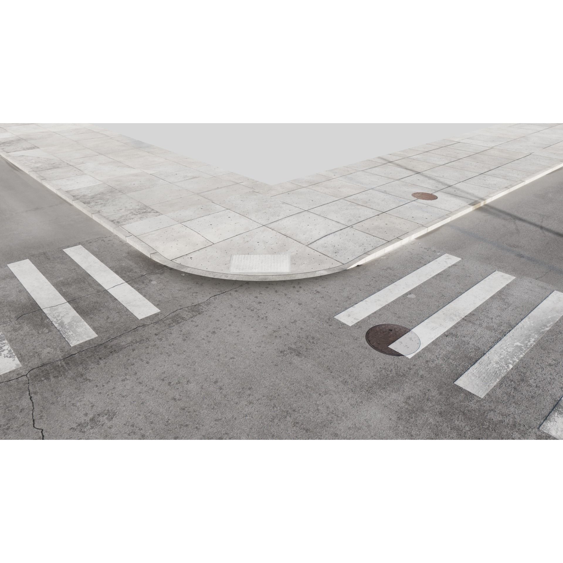 City Roads - Low-Poly Game-Ready 3D Model - View 9