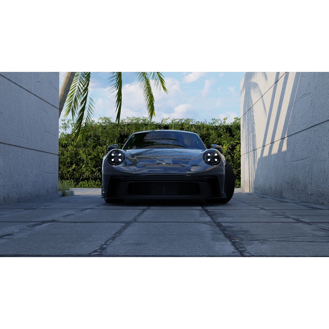 Automotive Render Scene 3D Model – Textured Blender Project, Game Ready - View 2