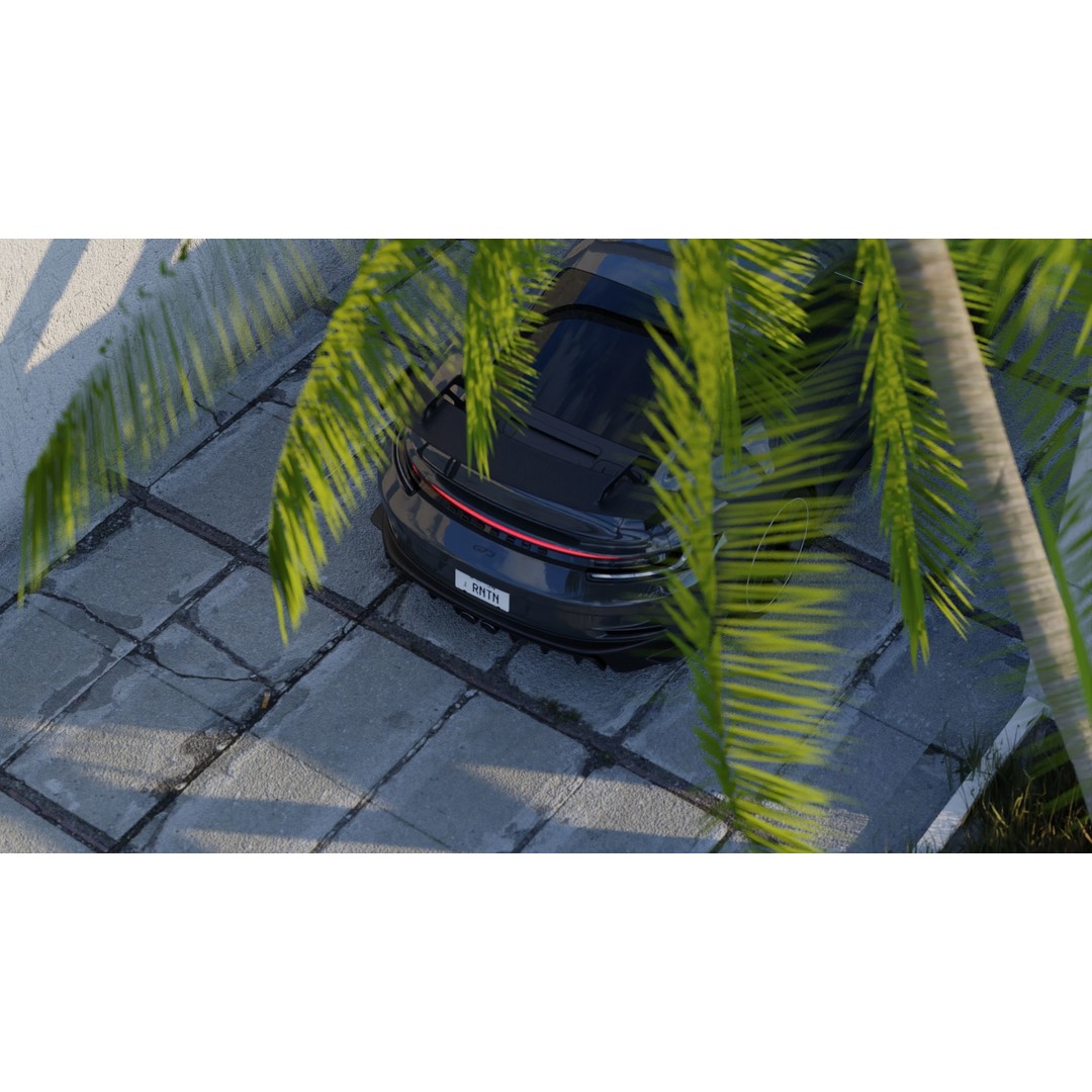 Automotive Render Scene 3D Model – Textured Blender Project, Game Ready - View 4