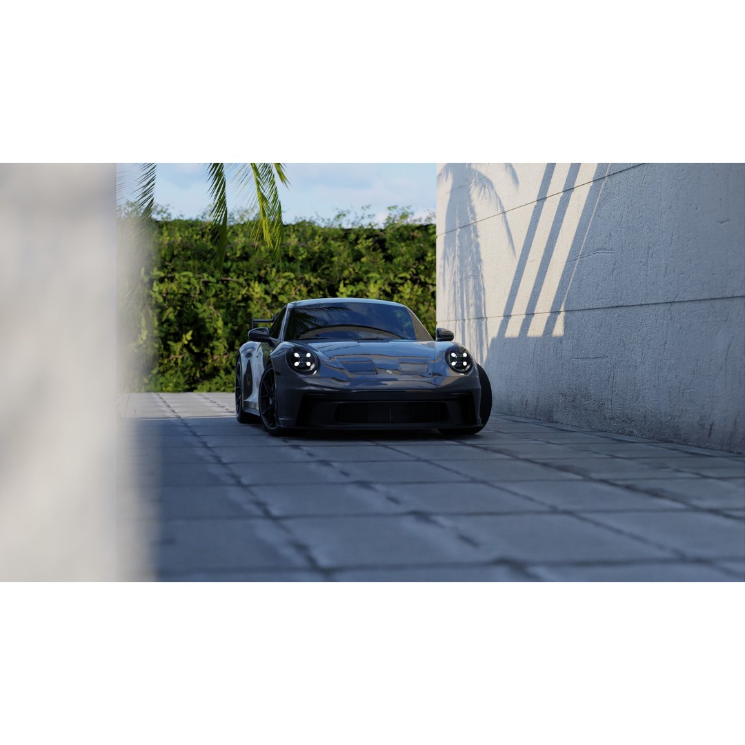Automotive Render Scene 3D Model – Textured Blender Project, Game Ready - View 7