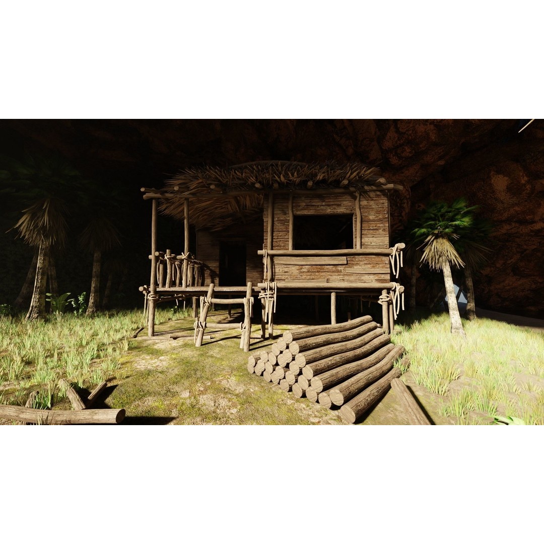 Pirate Island Scene 3D Model – High Poly Landscape, Blender, FBX, OBJ - View 13