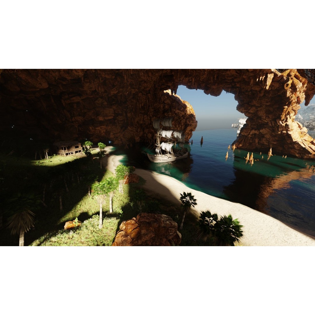Pirate Island Scene 3D Model – High Poly Landscape, Blender, FBX, OBJ - View 17