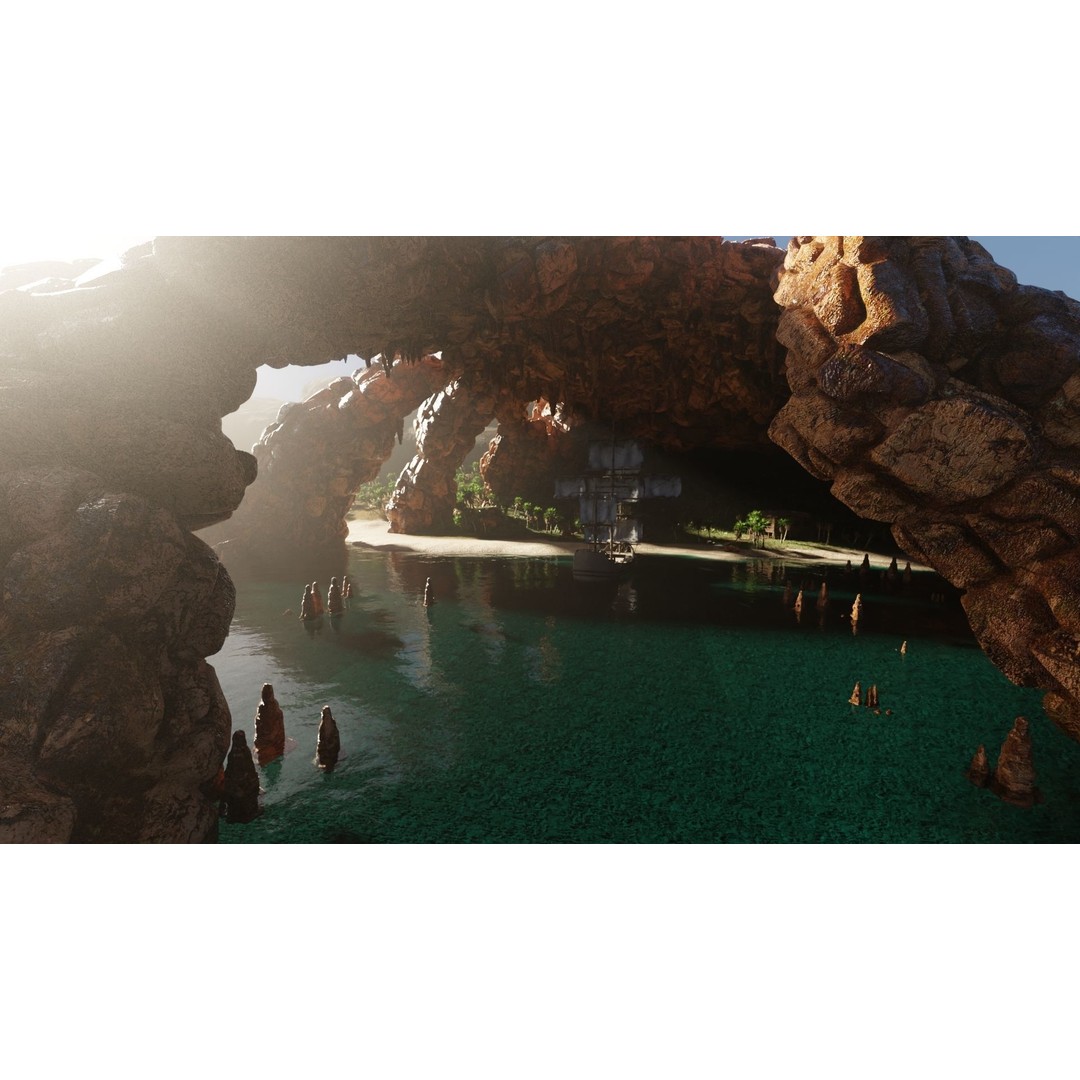 Pirate Island Scene 3D Model – High Poly Landscape, Blender, FBX, OBJ - View 19