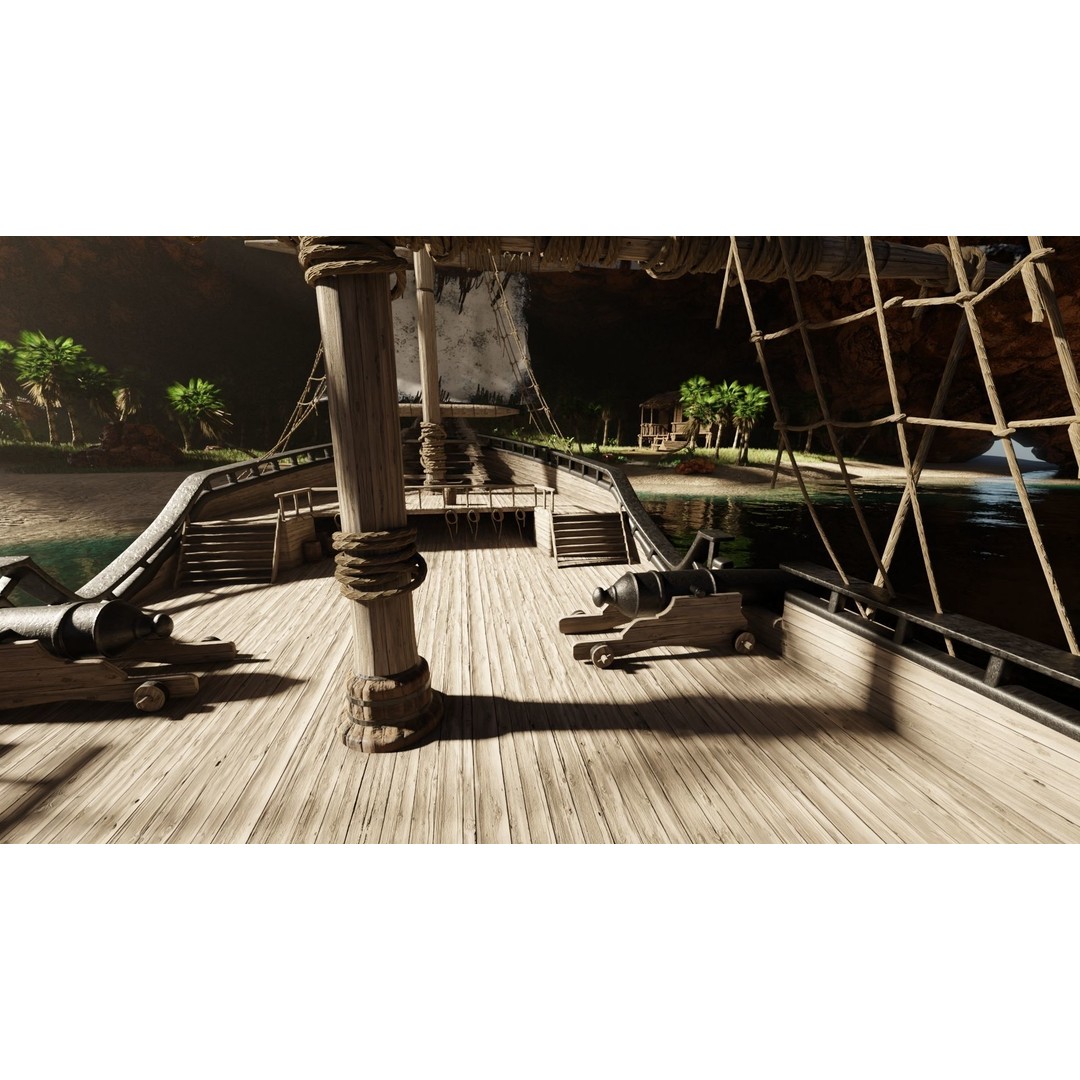 Pirate Island Scene 3D Model – High Poly Landscape, Blender, FBX, OBJ - View 21