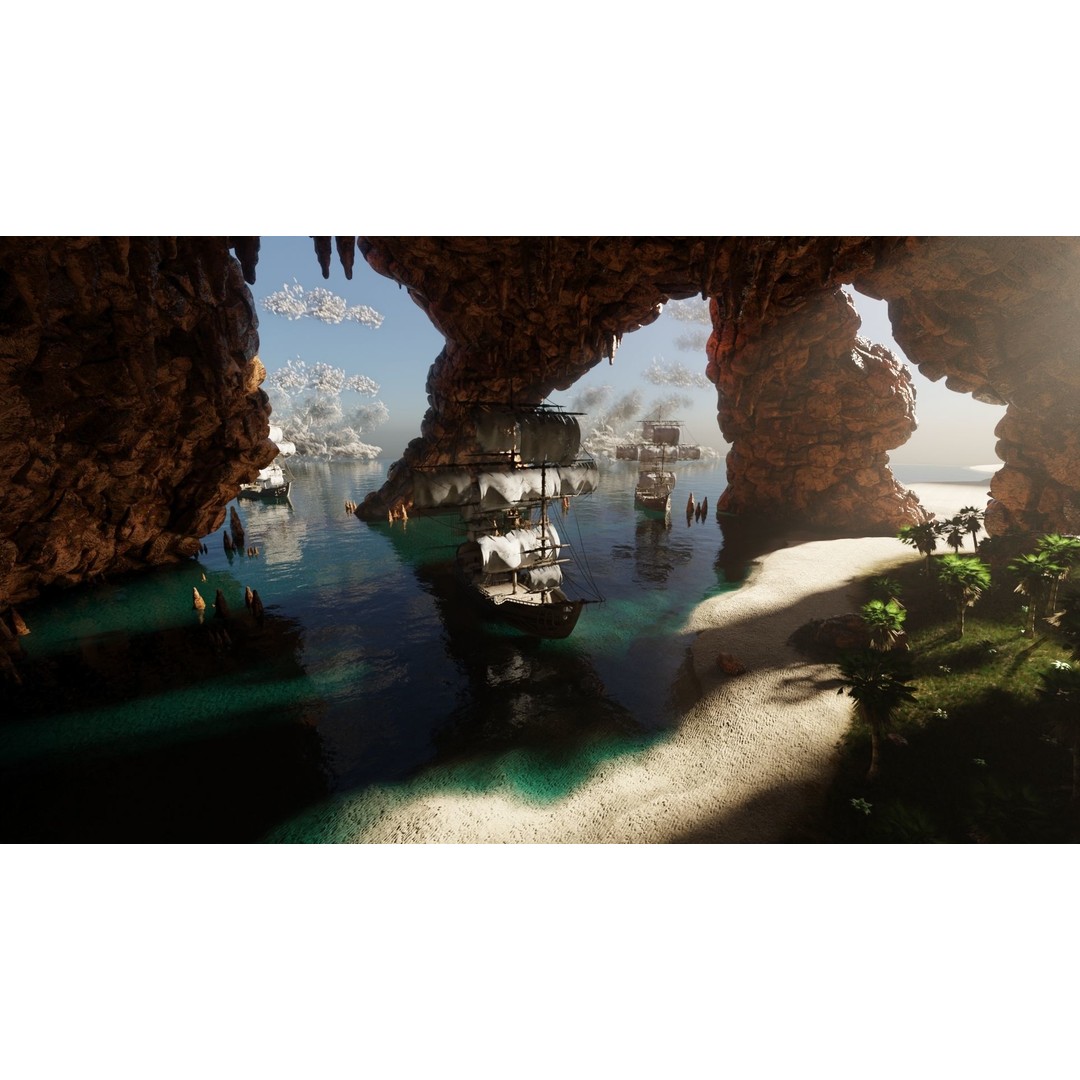 Pirate Island Scene 3D Model – High Poly Landscape, Blender, FBX, OBJ - View 22