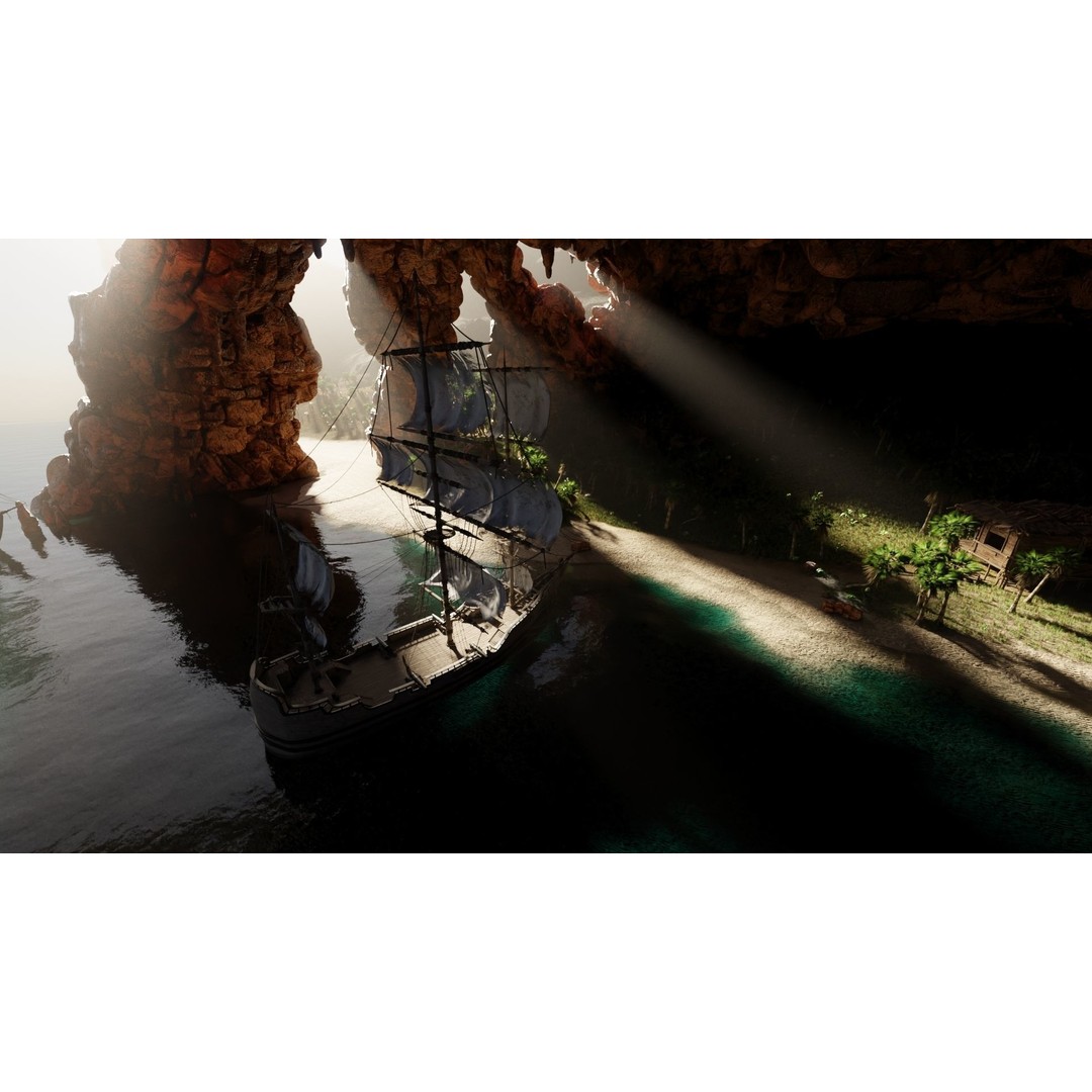 Pirate Island Scene 3D Model – High Poly Landscape, Blender, FBX, OBJ - View 23