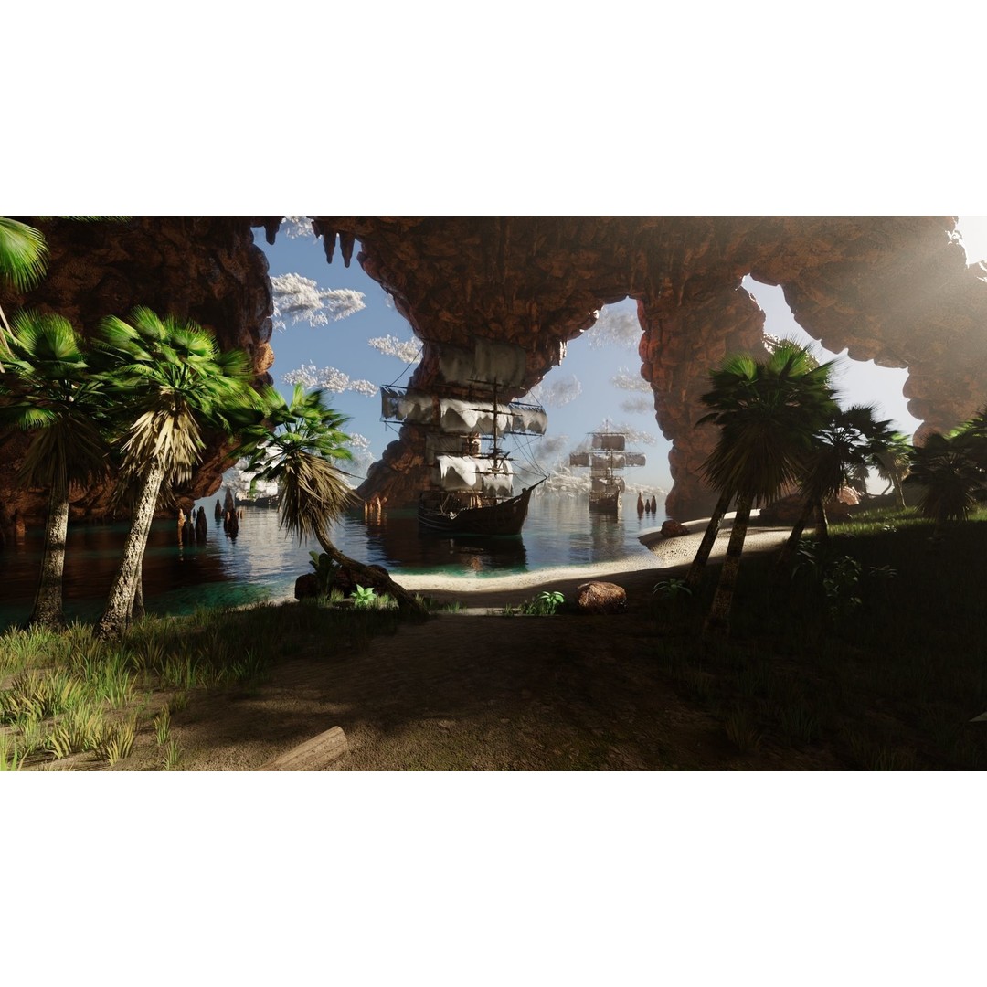 Pirate Island Scene 3D Model – High Poly Landscape, Blender, FBX, OBJ - View 3