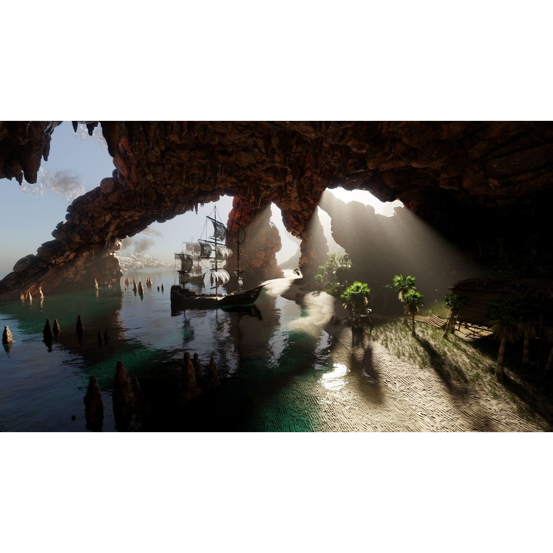 Pirate Island Scene 3D Model – High Poly Landscape, Blender, FBX, OBJ - View 6