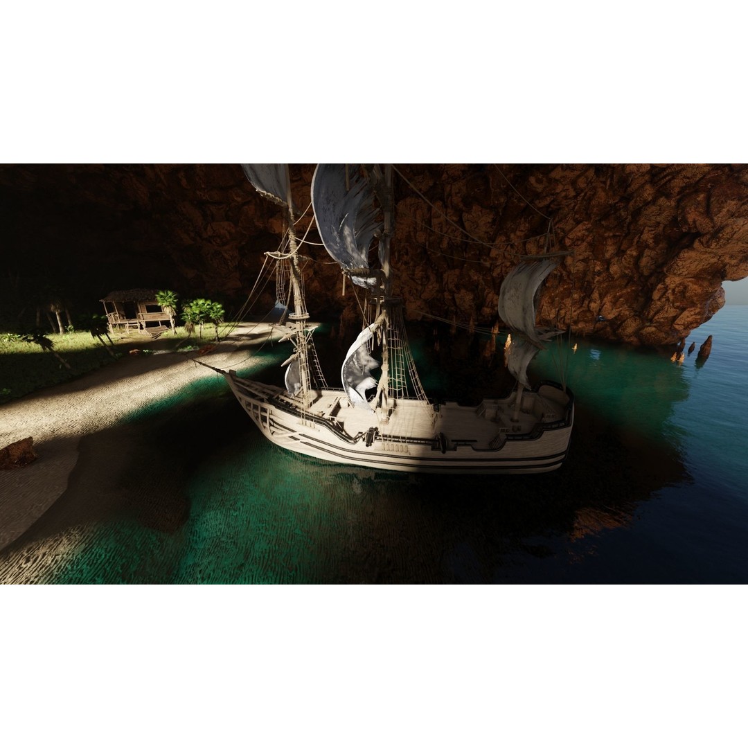 Pirate Island Scene 3D Model – High Poly Landscape, Blender, FBX, OBJ - View 8
