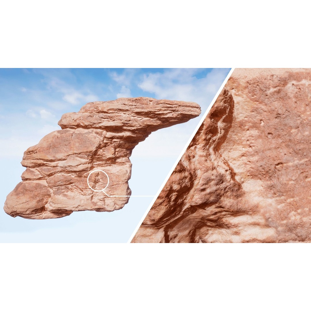 Desert Sandstone Cliffs 3D Model – Low Poly Modular Environment, FBX - View 13