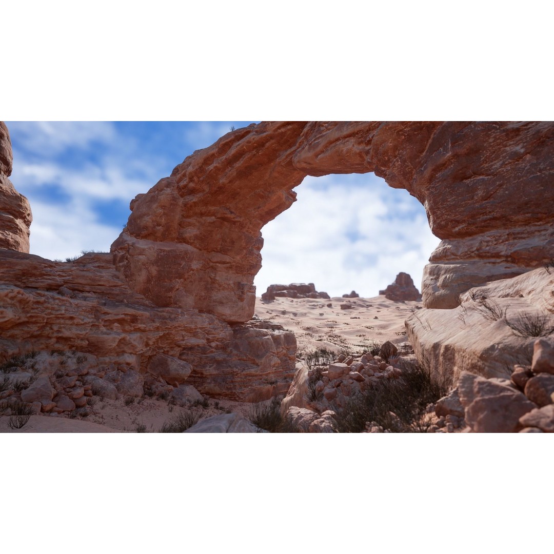Desert Sandstone Cliffs 3D Model – Low Poly Modular Environment, FBX - View 15