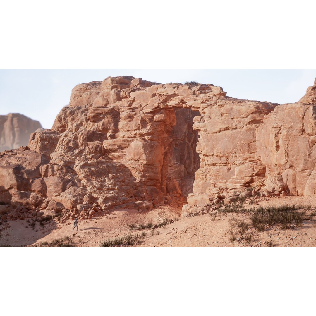 Desert Sandstone Cliffs 3D Model – Low Poly Modular Environment, FBX - View 16