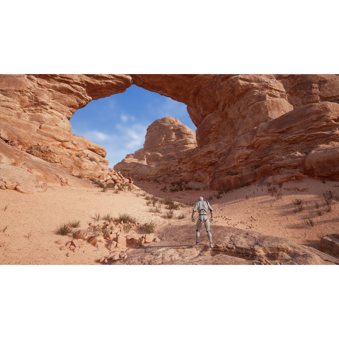 Desert Sandstone Cliffs 3D Model – Low Poly Modular Environment, FBX - View 17
