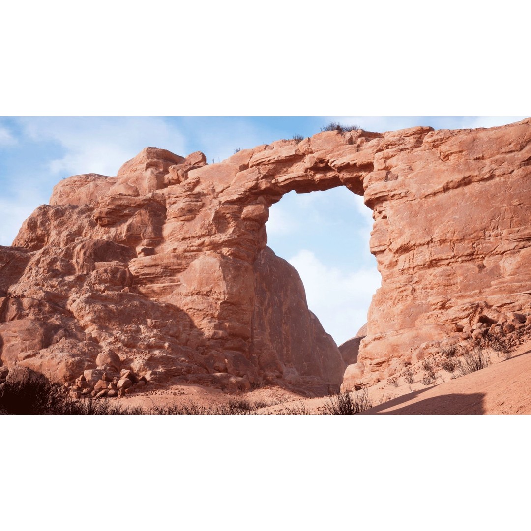Desert Sandstone Cliffs 3D Model – Low Poly Modular Environment, FBX - View 5