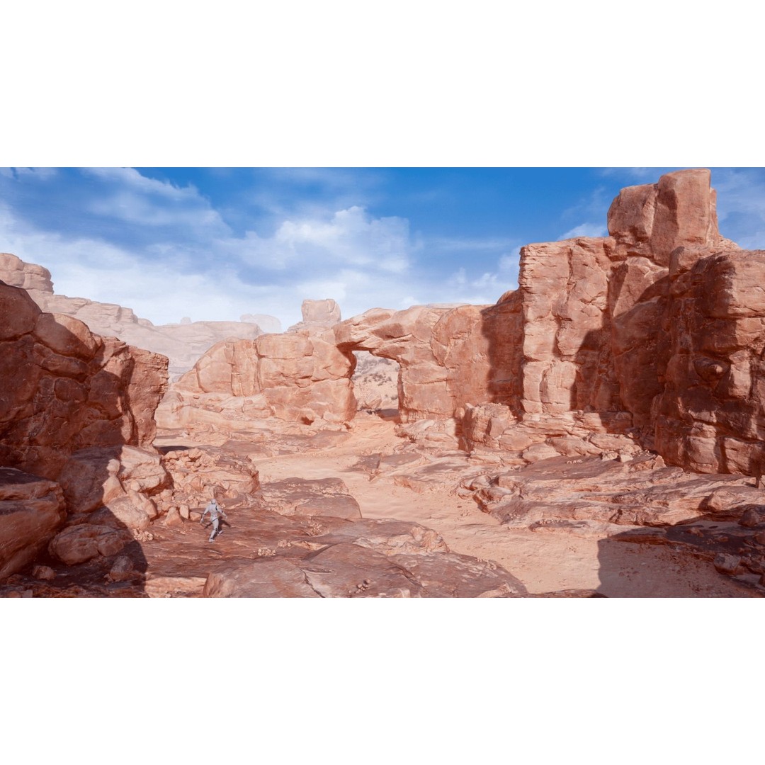 Desert Sandstone Cliffs 3D Model – Low Poly Modular Environment, FBX - View 6