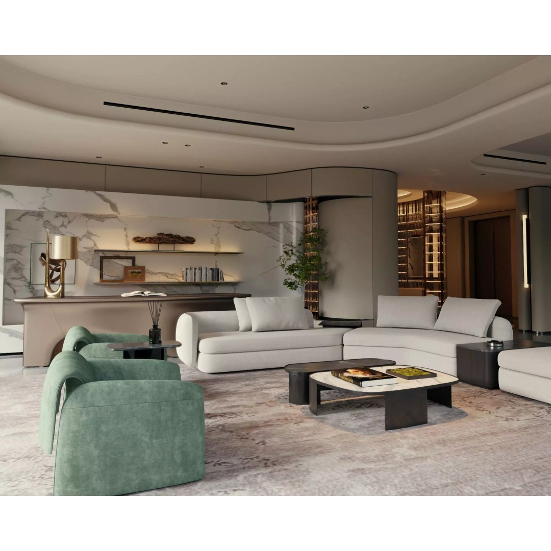 Living Room 3D Model – Low Poly Contemporary Design, FBX - View 6