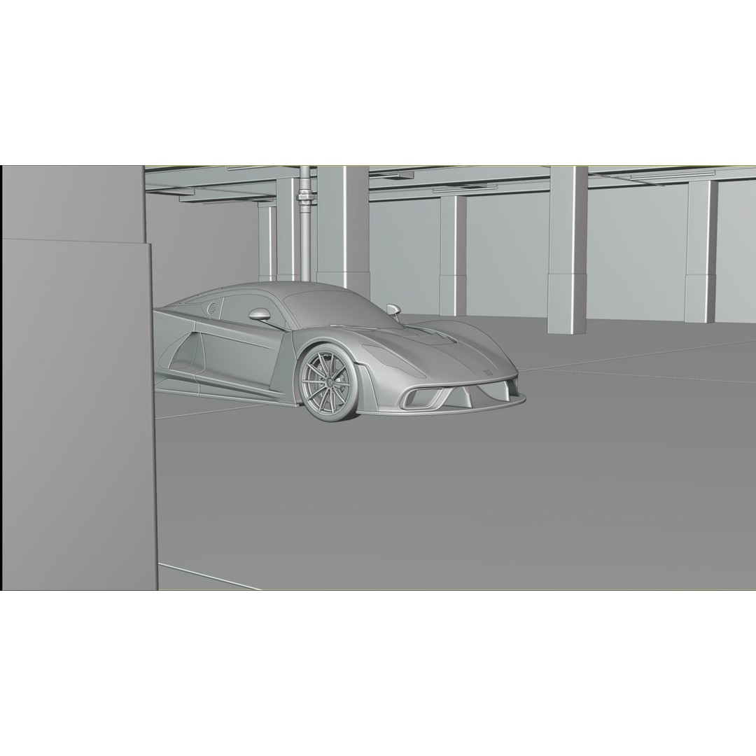 Realistic Parking Lot 3D Model – Low Poly Game Asset, Blender, FBX, OBJ - View 10
