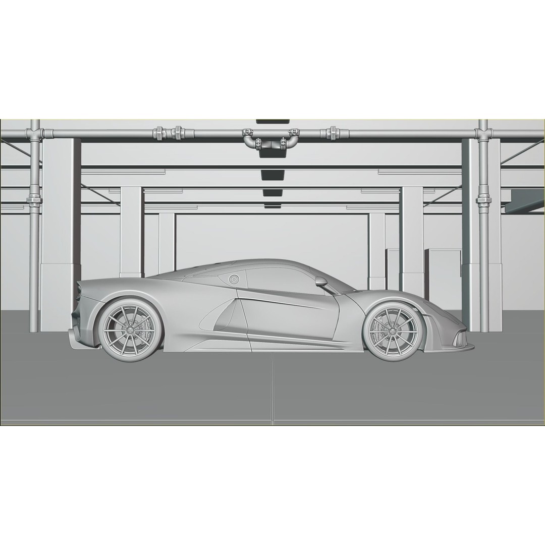 Realistic Parking Lot 3D Model – Low Poly Game Asset, Blender, FBX, OBJ - View 11