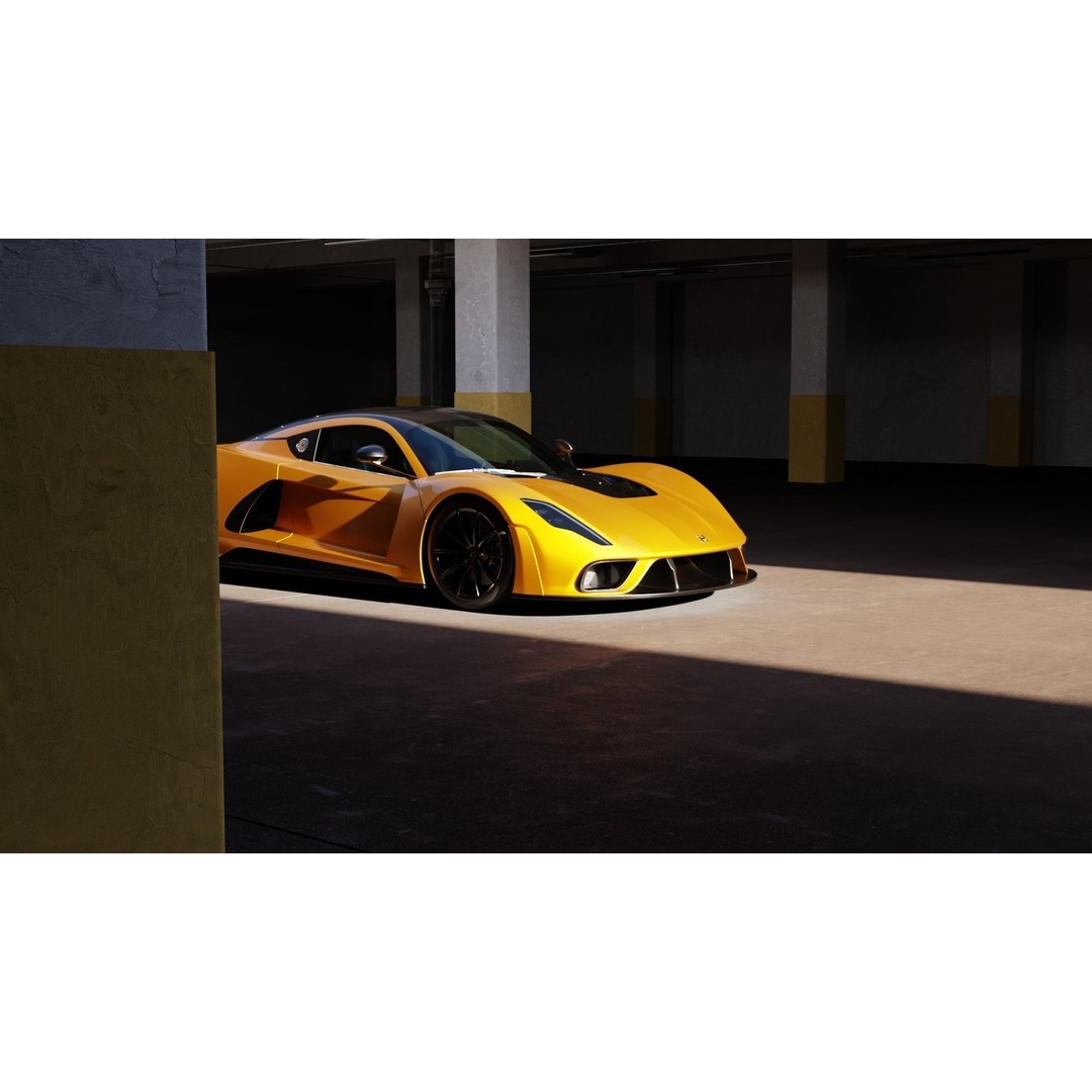 Realistic Parking Lot 3D Model – Low Poly Game Asset, Blender, FBX, OBJ - View 3