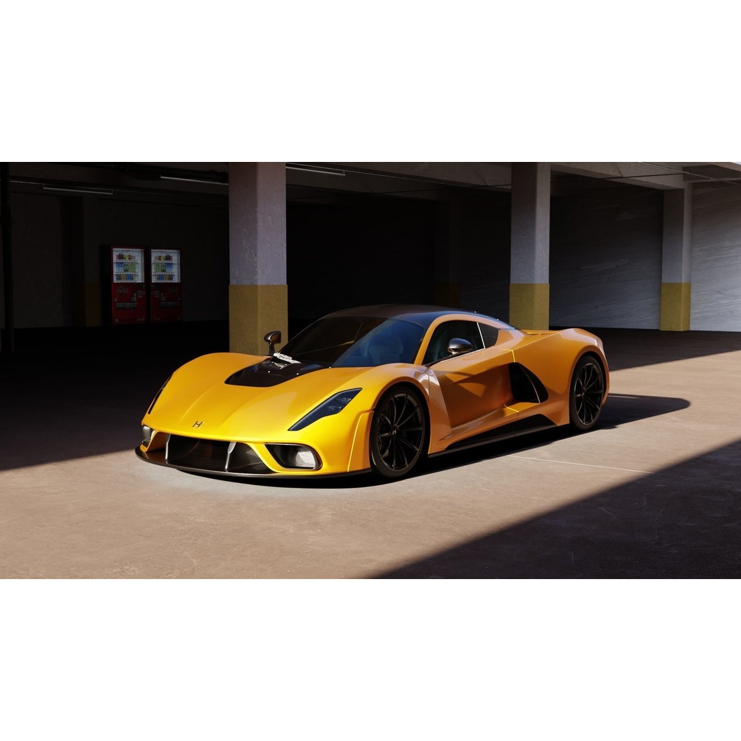 Realistic Parking Lot 3D Model – Low Poly Game Asset, Blender, FBX, OBJ - View 4