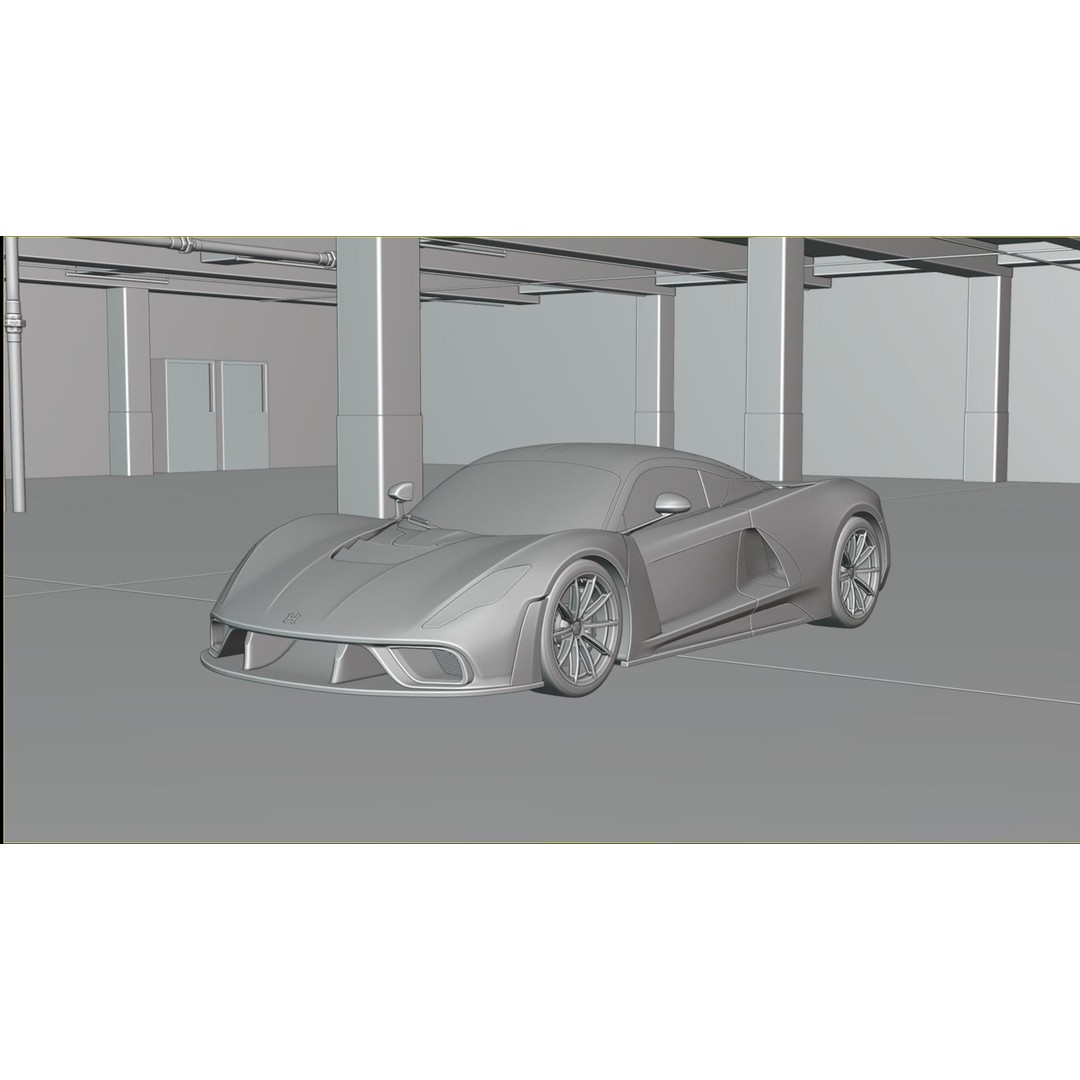 Realistic Parking Lot 3D Model – Low Poly Game Asset, Blender, FBX, OBJ - View 9
