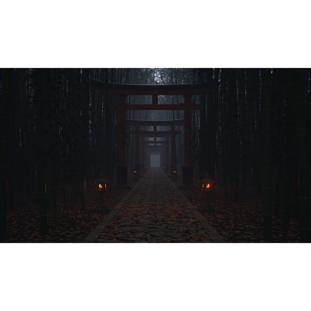 Bamboo Path 3D Model – Scenic Landscape with PBR Textures, Blender, FBX, OBJ - View 12