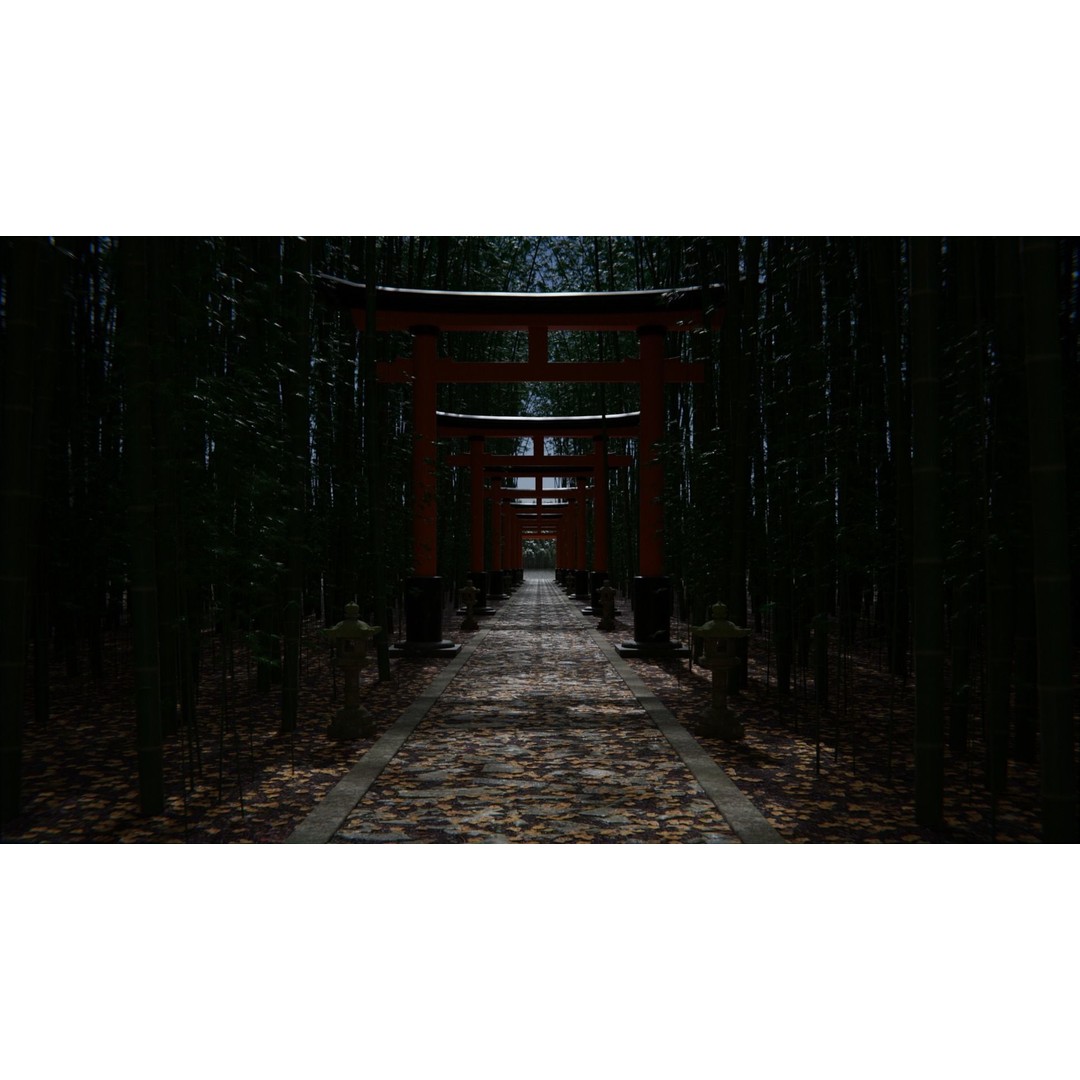 Bamboo Path 3D Model – Scenic Landscape with PBR Textures, Blender, FBX, OBJ - View 13