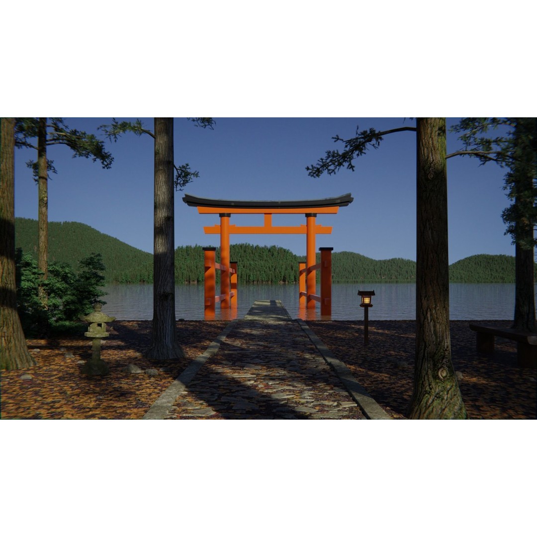 Bamboo Path 3D Model – Scenic Landscape with PBR Textures, Blender, FBX, OBJ - View 15