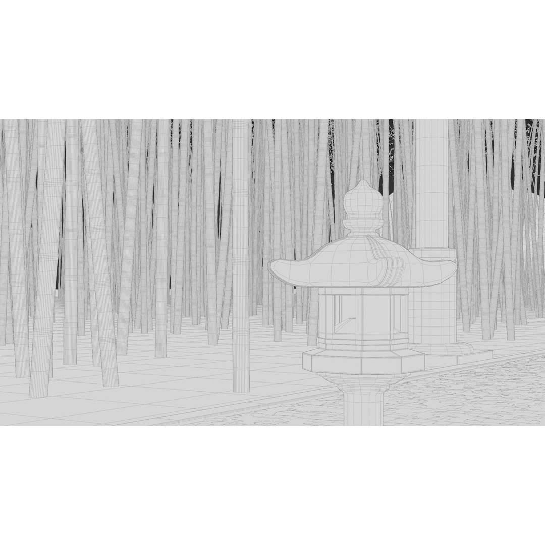 Bamboo Path 3D Model – Scenic Landscape with PBR Textures, Blender, FBX, OBJ - View 19