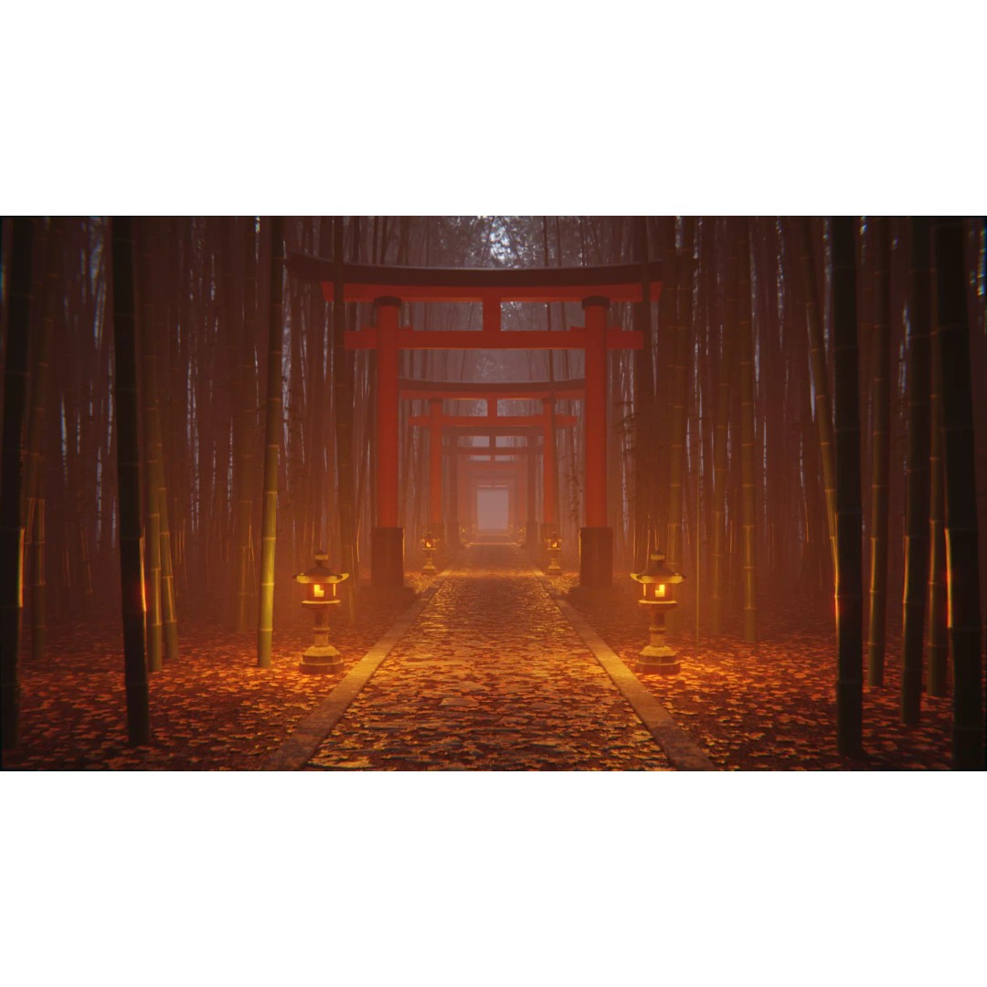 Bamboo Path 3D Model – Scenic Landscape with PBR Textures, Blender, FBX, OBJ - View 2