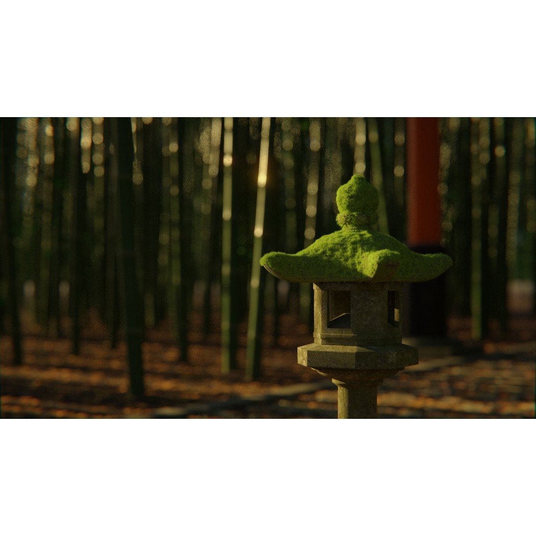 Bamboo Path 3D Model – Scenic Landscape with PBR Textures, Blender, FBX, OBJ - View 3