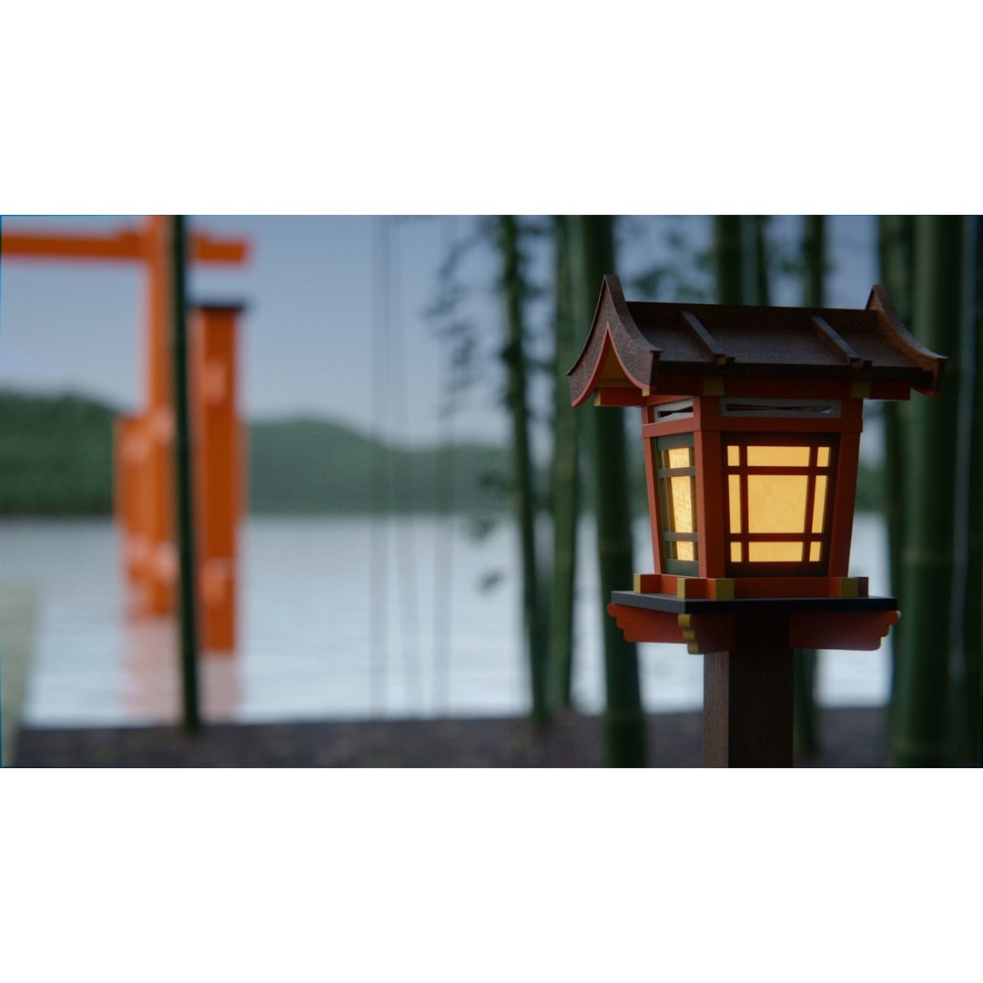 Bamboo Path 3D Model – Scenic Landscape with PBR Textures, Blender, FBX, OBJ - View 5