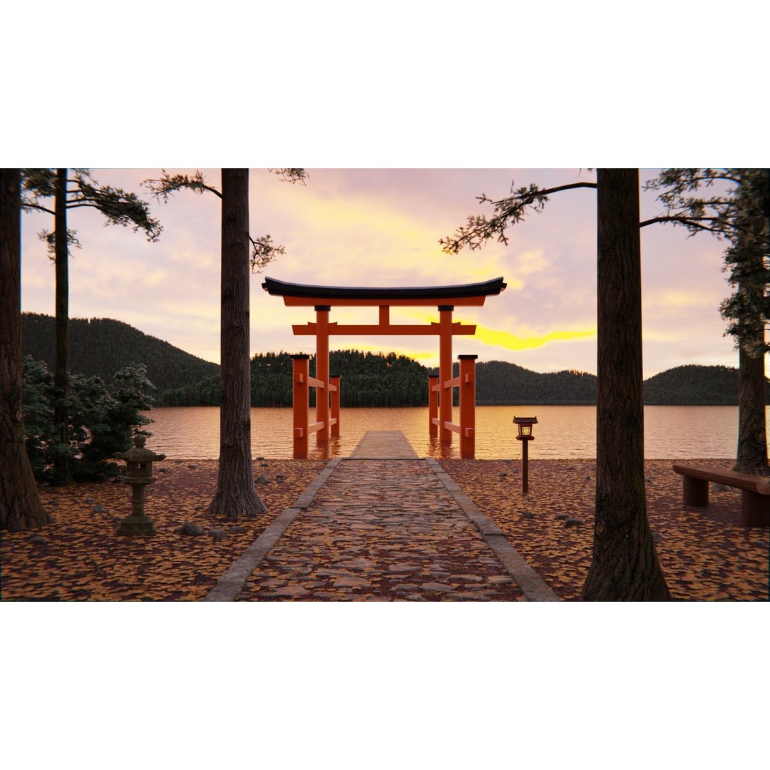 Bamboo Path 3D Model – Scenic Landscape with PBR Textures, Blender, FBX, OBJ - View 8