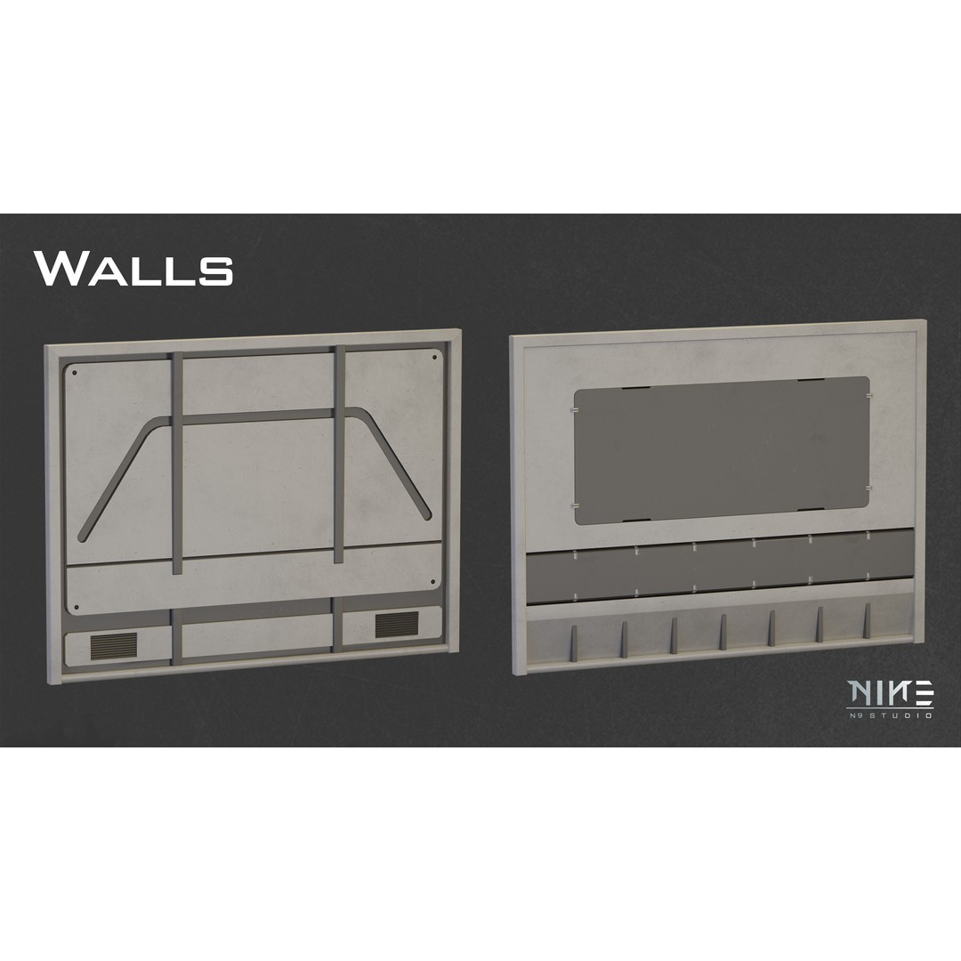 Sci-fi Props Interior 3D Model – Modular Kitbash for Game Assets, FBX - View 11