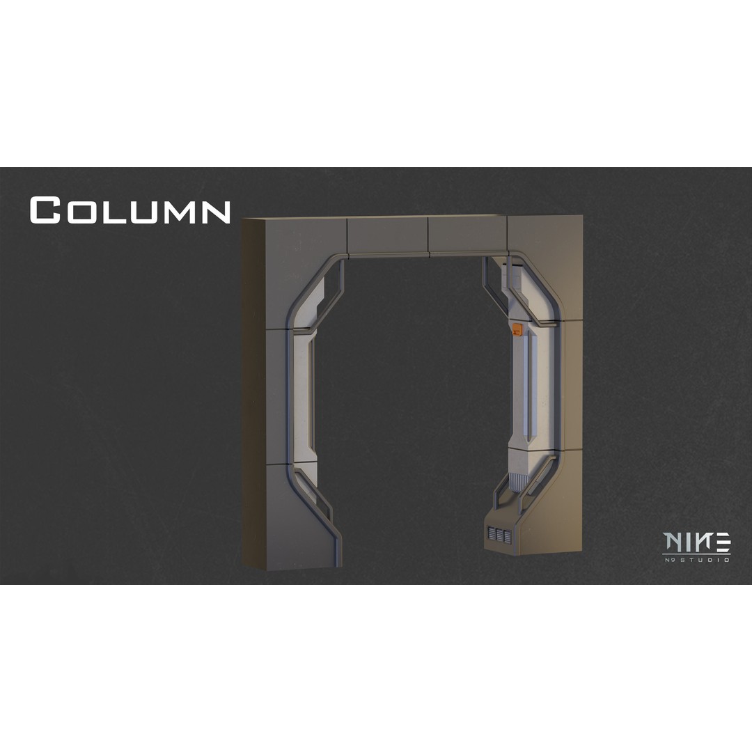 Sci-fi Props Interior 3D Model – Modular Kitbash for Game Assets, FBX - View 12