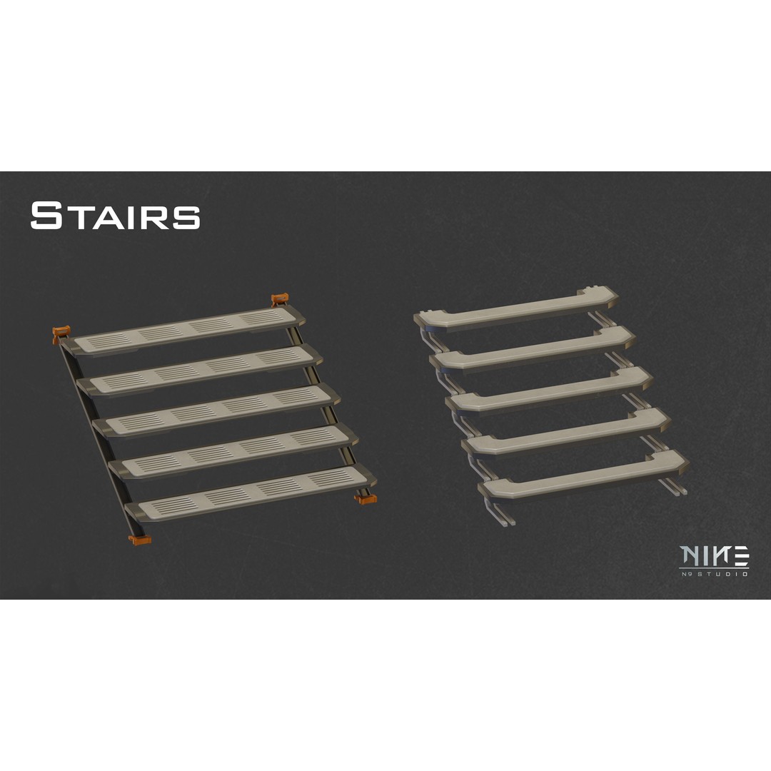 Sci-fi Props Interior 3D Model – Modular Kitbash for Game Assets, FBX - View 18