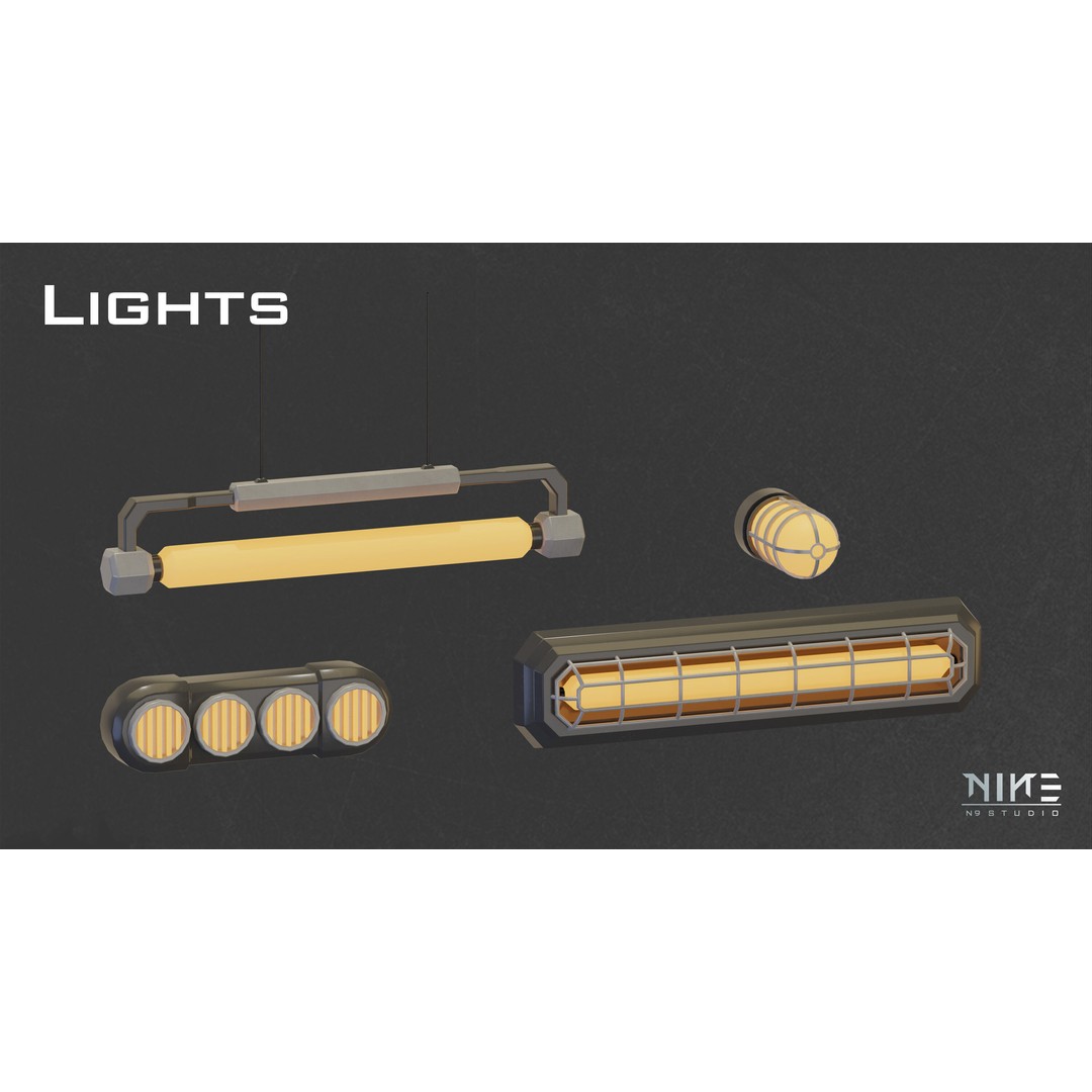 Sci-fi Props Interior 3D Model – Modular Kitbash for Game Assets, FBX - View 19