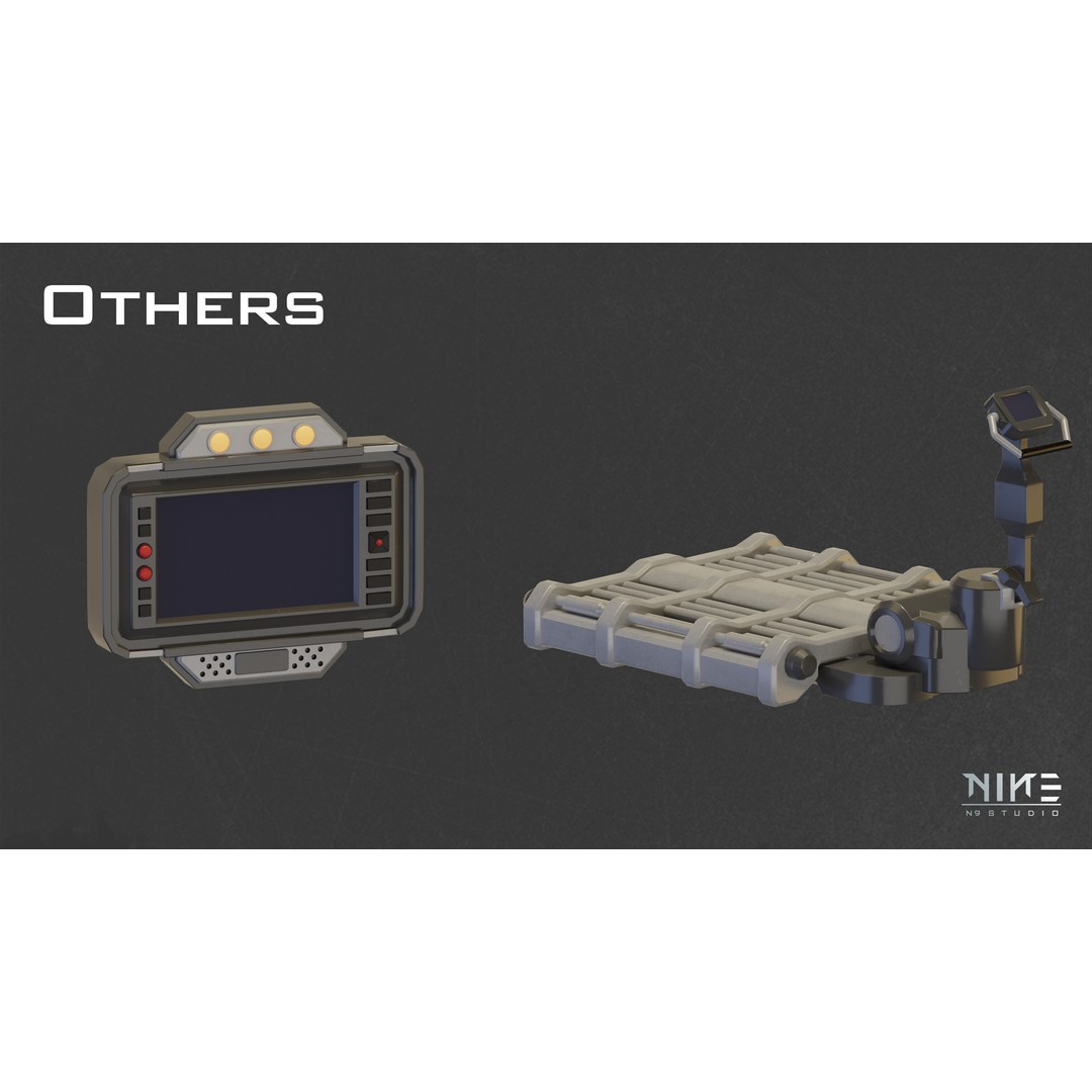 Sci-fi Props Interior 3D Model – Modular Kitbash for Game Assets, FBX - View 21