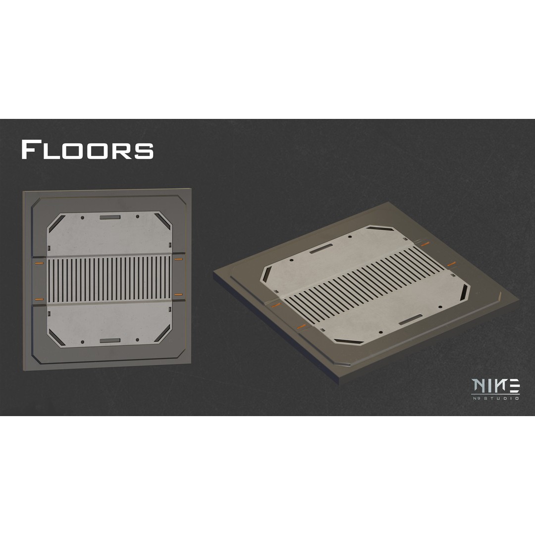 Sci-fi Props Interior 3D Model – Modular Kitbash for Game Assets, FBX - View 6