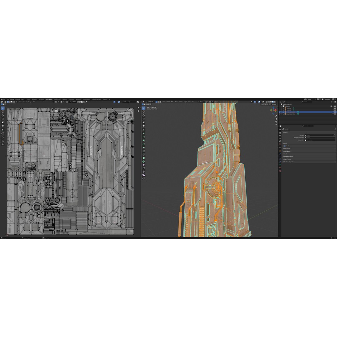 Sci-Fi Parts Kit 3D Model – Low Poly PBR Asset, FBX & OBJ Formats - View 10