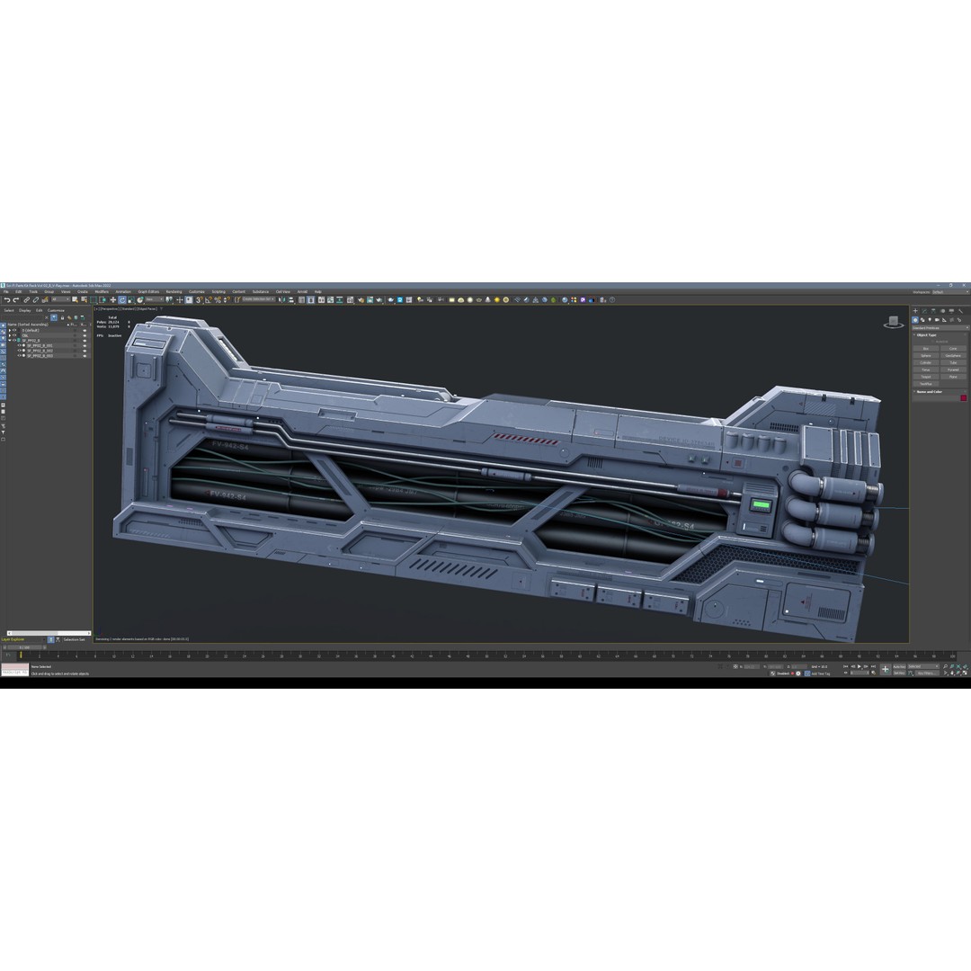 Sci-Fi Parts Kit 3D Model – Low Poly PBR Asset, FBX & OBJ Formats - View 14