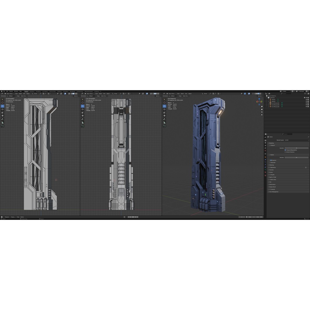 Sci-Fi Parts Kit 3D Model – Low Poly PBR Asset, FBX & OBJ Formats - View 15