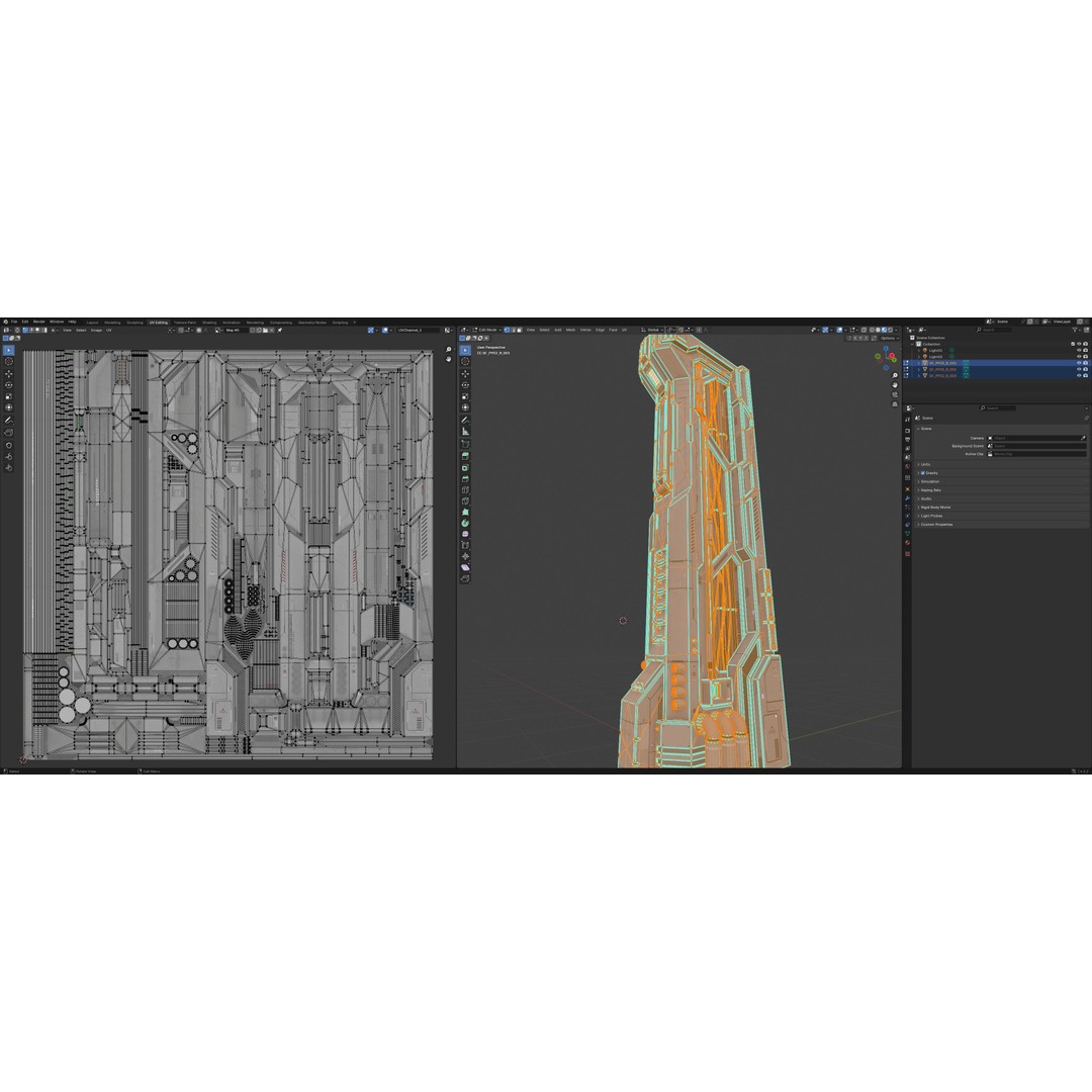 Sci-Fi Parts Kit 3D Model – Low Poly PBR Asset, FBX & OBJ Formats - View 16