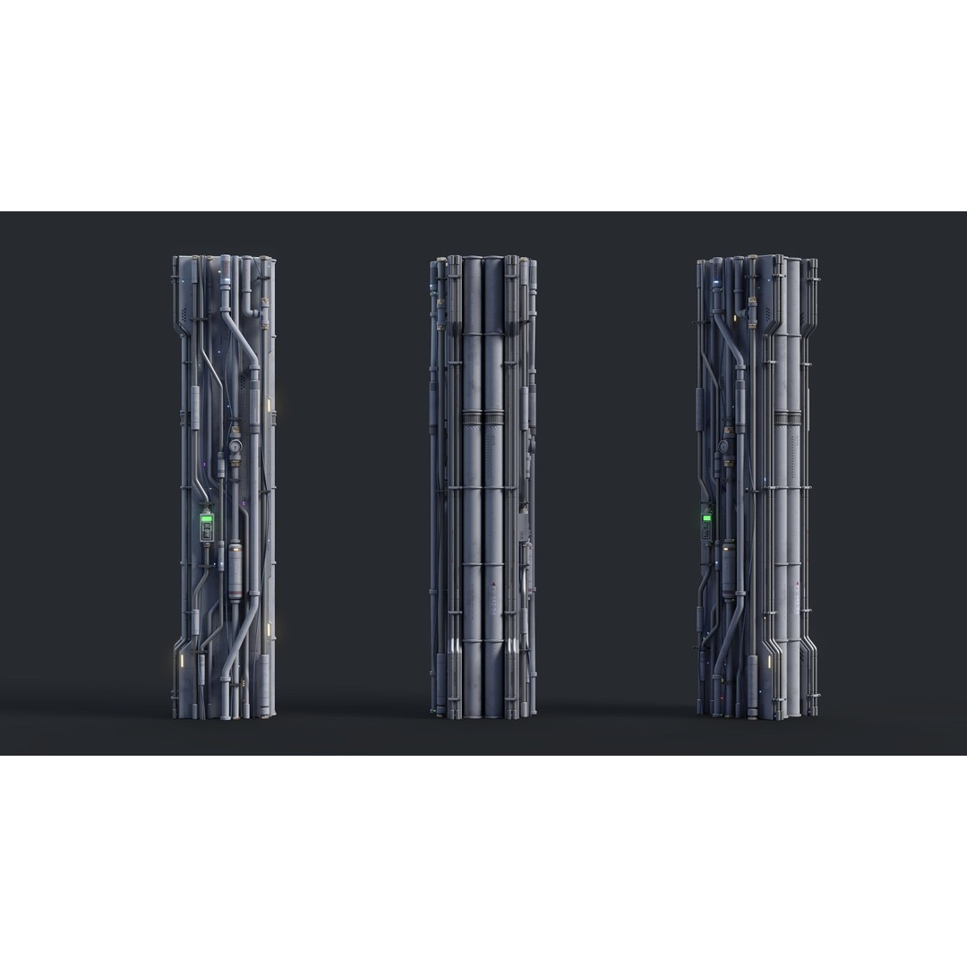 Sci-Fi Parts Kit 3D Model – Low Poly PBR Asset, FBX & OBJ Formats - View 18
