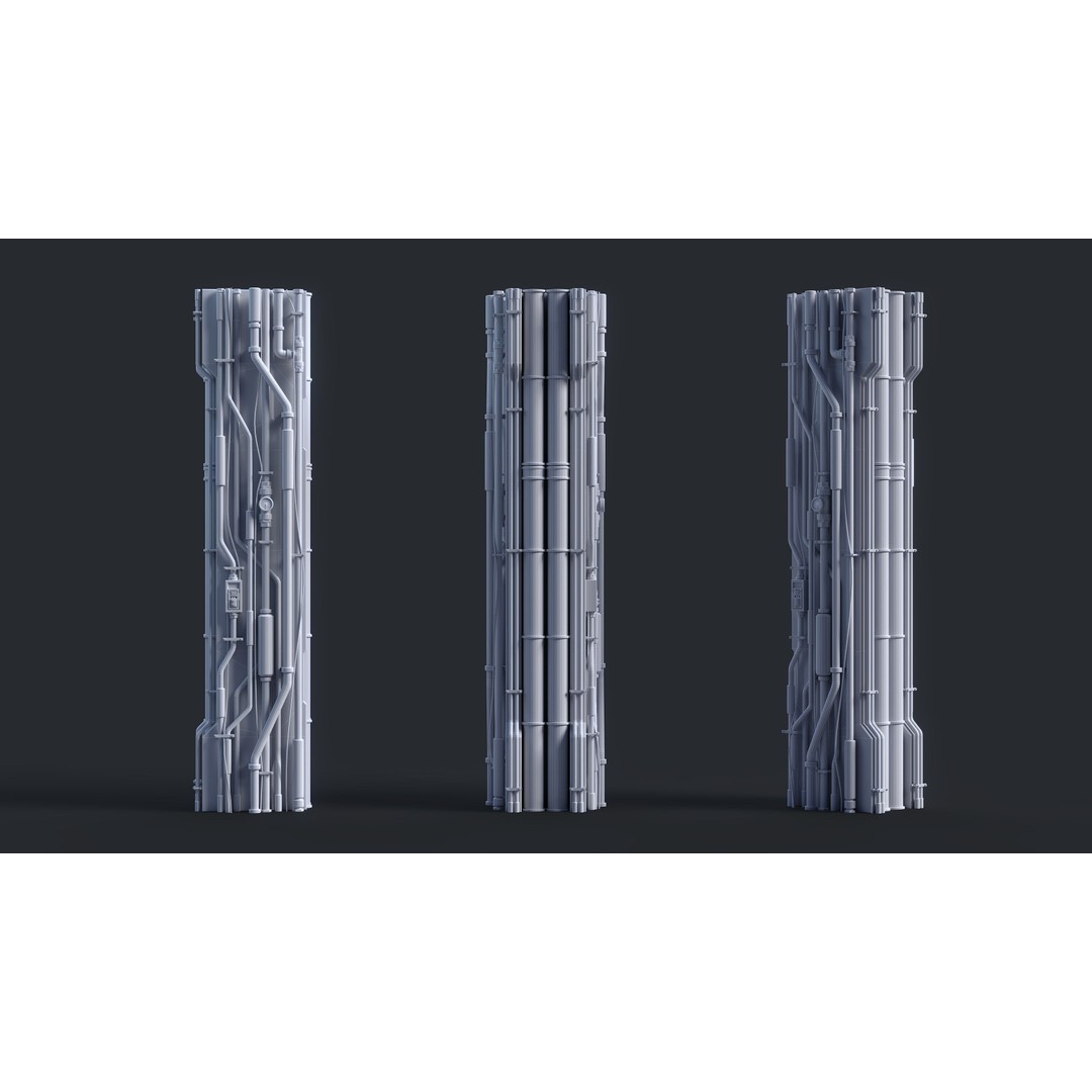 Sci-Fi Parts Kit 3D Model – Low Poly PBR Asset, FBX & OBJ Formats - View 19