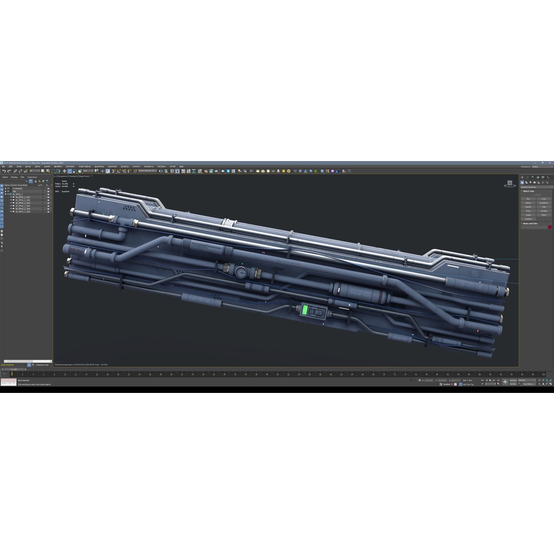 Sci-Fi Parts Kit 3D Model – Low Poly PBR Asset, FBX & OBJ Formats - View 20