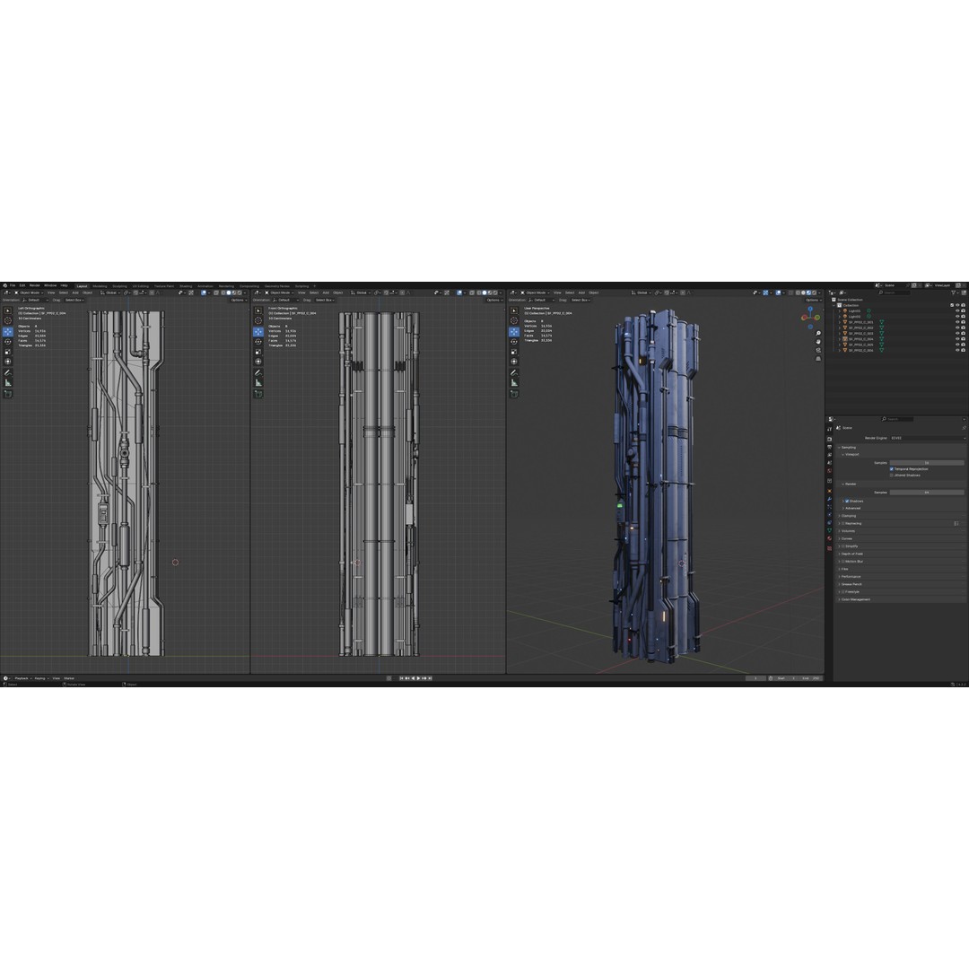 Sci-Fi Parts Kit 3D Model – Low Poly PBR Asset, FBX & OBJ Formats - View 21