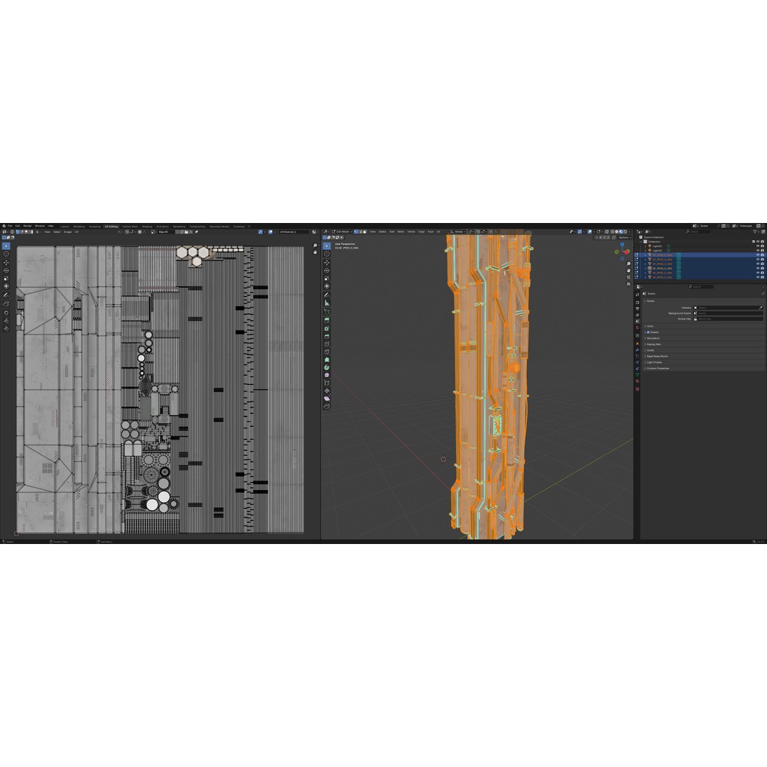 Sci-Fi Parts Kit 3D Model – Low Poly PBR Asset, FBX & OBJ Formats - View 22